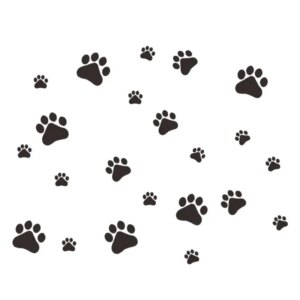 Hunde wallsticker med søde hundepoter. Få hunde poteaftryk på væggen. -