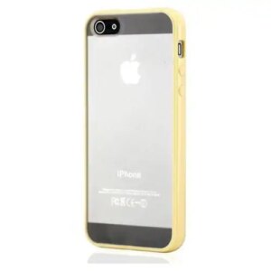 iPhone 5/5S/SE Mat transparent bumpercover. Gul. -