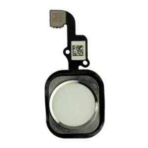 iPhone 6S/6S Plus Home knap med kabel. OEM kvalitet. Hvid/Silver -
