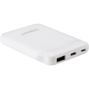 Ultra lille powerbank i lommestørrelse. Intenso XS5000 Powerbank. 5000 mAh. Hvid. -