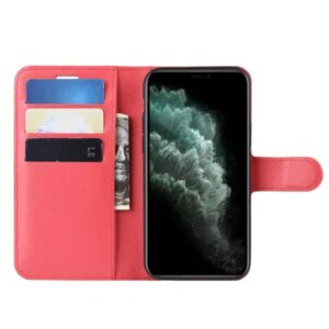 iPhone 12 / 12 Pro cover & stander med kreditkortholder. Rød -