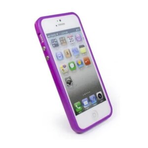 iPhone 4/4S hård gummi bumper. Lilla. -