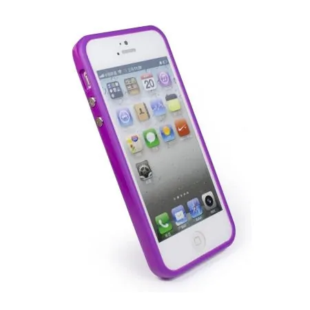 ip4-bumper-purple iPhone 4/4S hård gummi bumper. Lilla. -