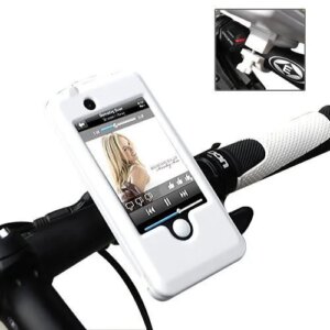 Vandtæt cykelholder / styrholder til iPhone 4 / 4S. Hvid. -