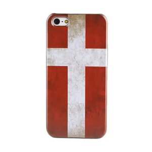 Dansk flag. Retro cover til iPhone 4 & 4S. -