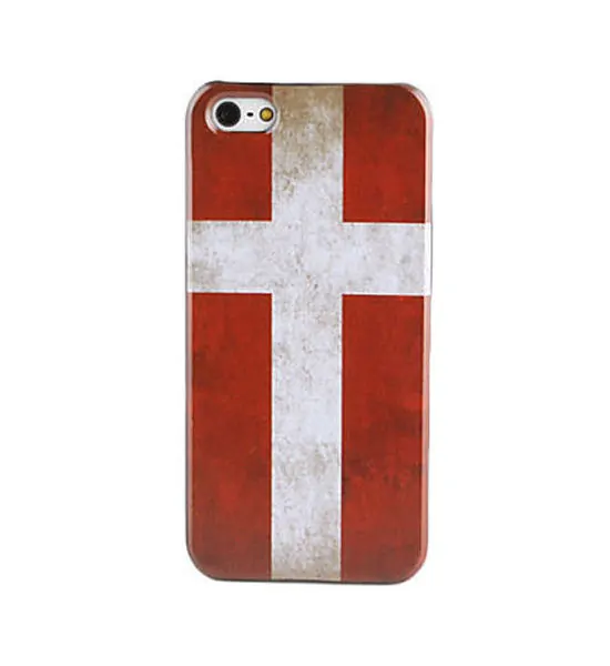ip4-flag-dk Dansk flag. Retro cover til iPhone 4 & 4S. -