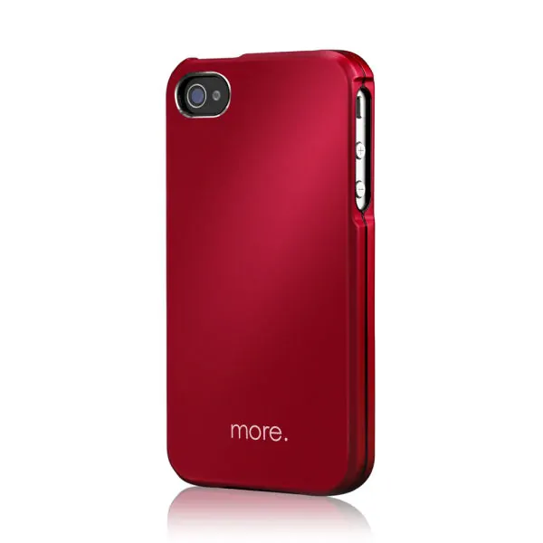 ip4-morearmor-red MORE Armor Metal Hybrid Case til iPhone 4 & 4S. Rød / sort. -