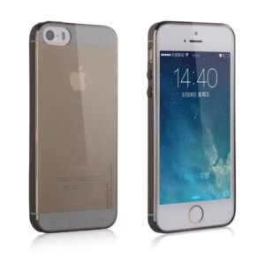 Baseus 0.7mm Cover til iPhone 5/5S - KUN 7 g. Gennemsigtig sort. -