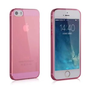Baseus 0.7mm Cover til iPhone 5/5S - KUN 7 g. Gennemsigtig pink. -