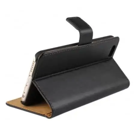 ip5-creditstand-black Læder cover med kreditkortholder til iPhone 5/5S/SE. Sort. -