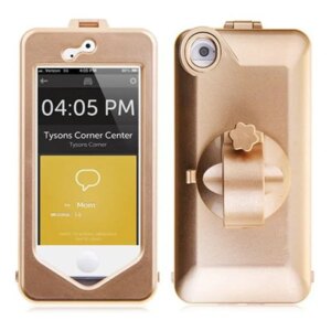 Vandtæt cykelholder / styrholder til iPhone 5 / 5S. Gold. -