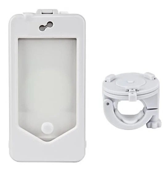 ip5-cykelholder-ny-white Vandtæt cykelholder / styrholder til iPhone 5/5S. Hvid. -