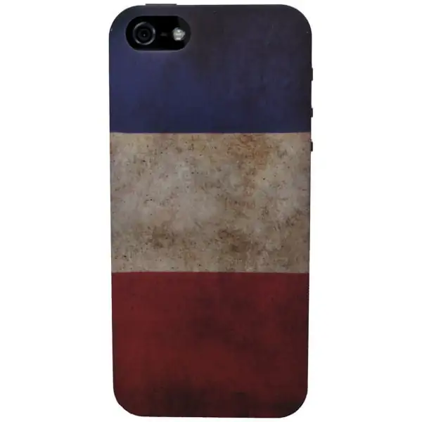 ip5-flag-france Fransk flag. Retro cover til iPhone 5/5S/SE. -