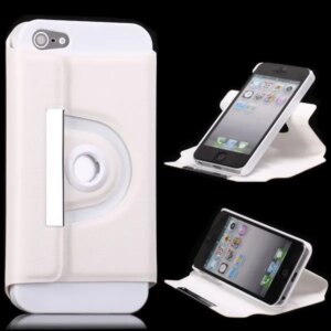 iPhone 5/5S/SE - 360Â° Rotating Cover / Stand. Hvid. -