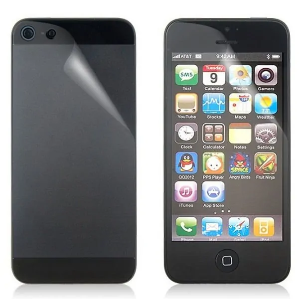 ip5-screen-fb-antiglare Skærmbeskyttelse til iPhone 5/5S/5C. Front+Back. Anti-glare. -