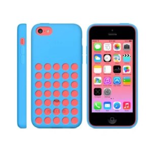 Flot silikonecover i cirkeldesign til iPhone 5C. Blå. -