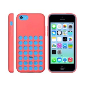 Flot silikonecover i cirkeldesign til iPhone 5C. Rød. -