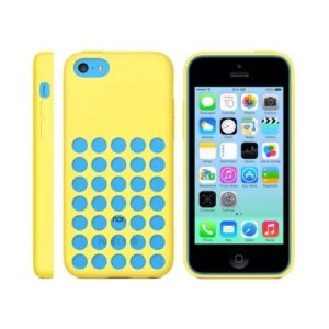 Flot silikonecover i cirkeldesign til iPhone 5C. Gul. -