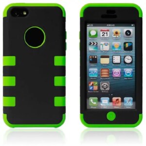 3-delt Robot silicone cover til iPhone 5C. Grøn. -