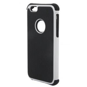 2 i 1 fodbold-mønstret cover til iPhone 6/6S. Hvid. -