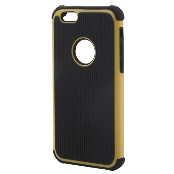 ip6-2i1-yellow 2 i 1 fodbold-mønstret cover til iPhone 6/6S. Gul. -