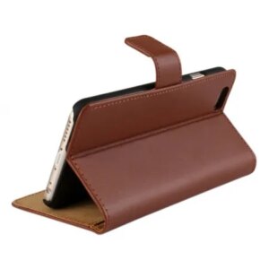 iPhone 6/6S læder cover & stander m kreditkortholder. Brun. -