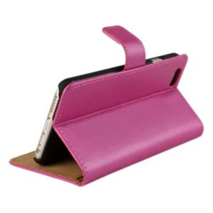iPhone 6/6S læder cover & stander m kreditkortholder. Hot pink. -