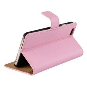 iPhone 6/6S læder cover & stander m kreditkortholder. Pink. -