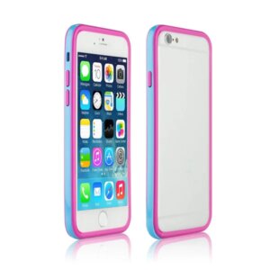 iPhone 6/6S Dual bumper. Sky blue / pink. -