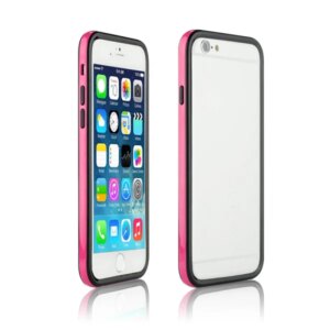 iPhone 6/6S Dual bumper. Hot pink / sort -