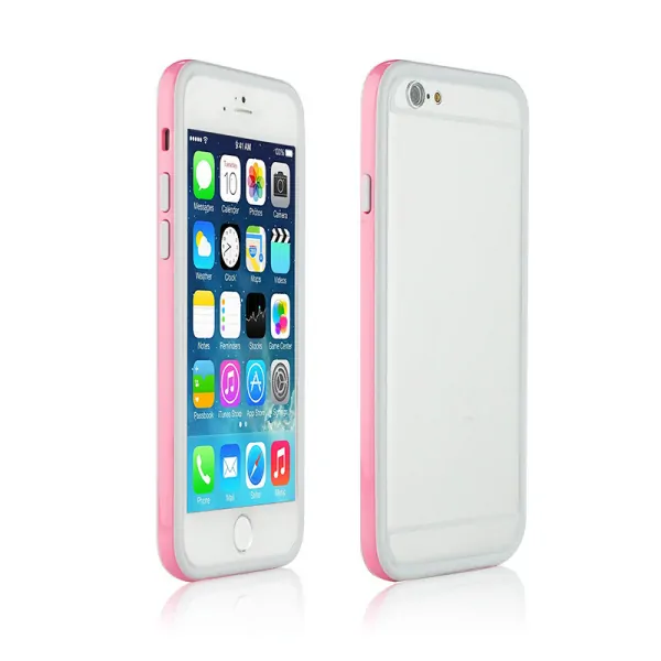 ip6-dualcolor-pinkgray iPhone 6/6S Dual bumper. Pink / grå. -