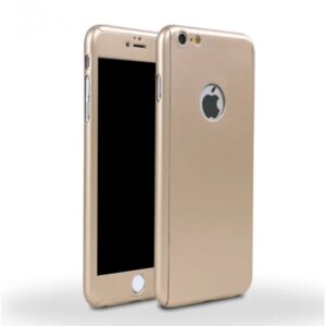 Full body cover til iPhone 6/6S. Inkl skærmbeskyttelse. Gold. -