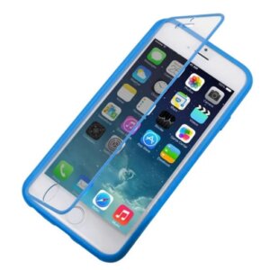 iPhone 6/6S TPU cover med plast skærmcover. Blå. -