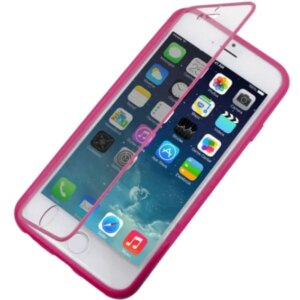 iPhone 6/6S TPU cover med plast skærmcover. Hot pink. -
