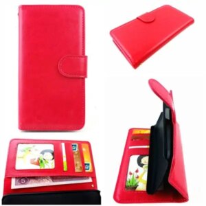 Lædercover m kortholder til iPhone 6 Plus/6S Plus. Hot pink -