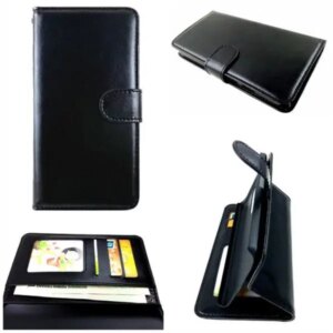 Lædercover m kortholder til iPhone 6 Plus/6S Plus. Sort -