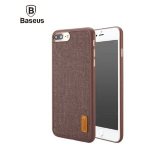 Baseus ultra slim iPhone 7 cover beklædt med vævet stof. Brun. -