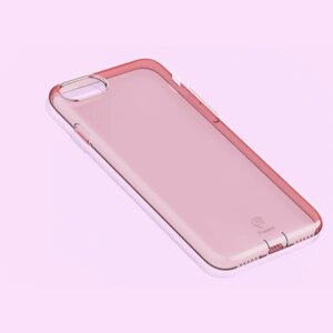 Baseus 0.7mm Slim Gel Cover til iPhone 7 / 8. Gennemsigtig pink. -