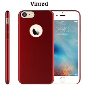 Hard case cover til iPhone 7 med foret indmad. Vinrød. -