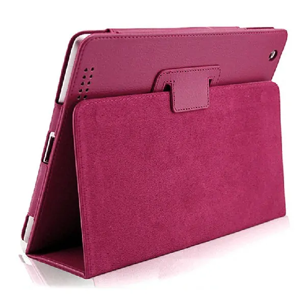 ipad-leatherstand-hotpink Lædertaske /-holder til iPad Air 2 & iPad Pro 9,7â. Hot pink. -