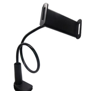 Fleksibel universal tablet bordholder med 75 cm arm til store skærme - 12,9" Sort. -