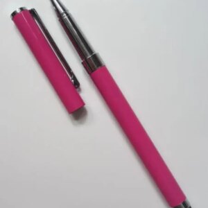 iPad / iPhone stylus pen med integreret kuglepen. Pink. -
