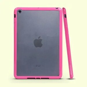 iPad Mini mat transparent bumpercover. Hot pink. -