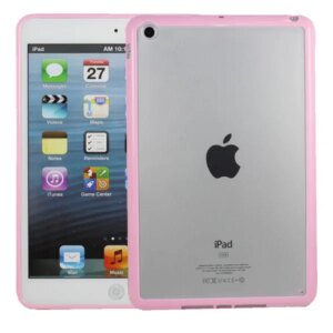 iPad Mini mat transparent bumpercover. Pink. -