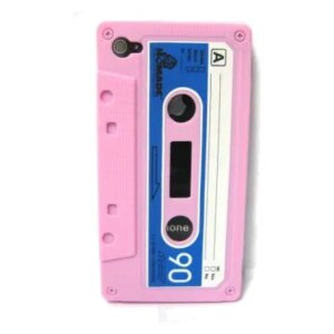 iPhone 4 / 4S Retro Cover. Silikone kassettebånd. Pink. -