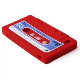 iPhone 4 / 4S Retro Cover. Silikone kassettebånd. Rød. -