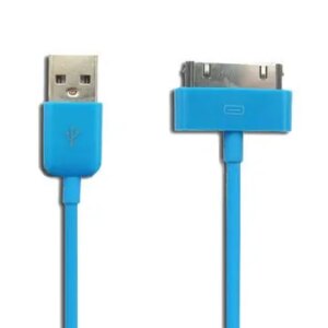 USB Data-/ladekabel til iPhone, iPad, iPod mm (30-pin stik). 1 meter. Blå. -