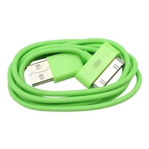USB Data-/ladekabel til iPhone, iPad, iPod mm (30-pin stik). 1 meter. Grøn. -