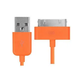 USB Data-/ladekabel til iPhone, iPad, iPod mm (30-pin stik). 1 meter. Orange. -
