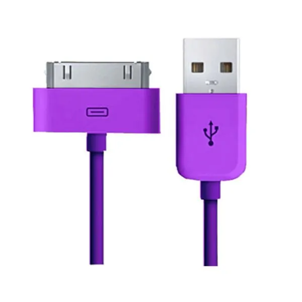 iphone-datakabel-purple USB Data-/ladekabel til iPhone, iPad, iPod mm (30-pin stik). 1 meter. Lilla. -
